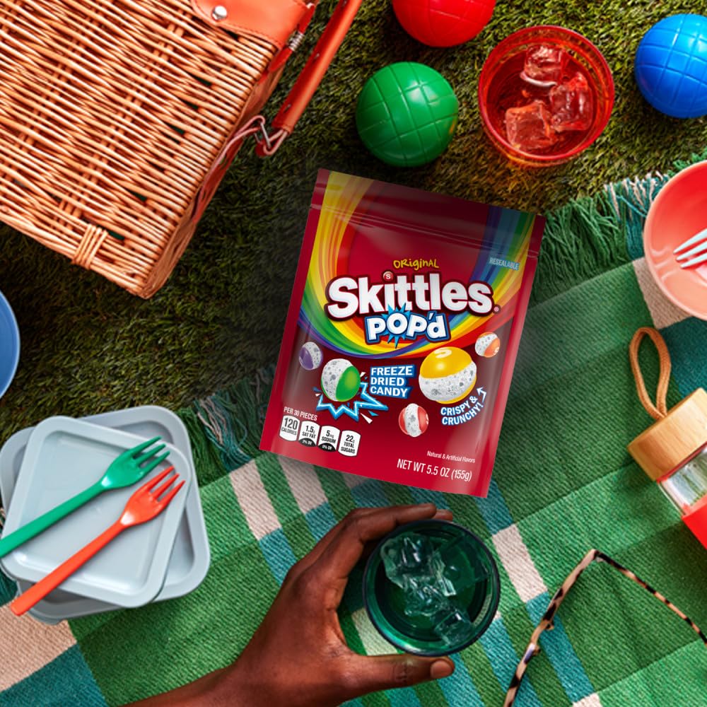 Skittles Freeze Dried Candy, Fruity Flavor, 5.5 Oz Resealable Bag
