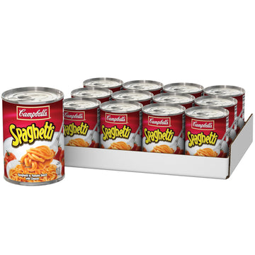 Campbell s Canned Spaghetti, Snacks for Kids and Adults, 15.8 OZ Can (Pack of 12)