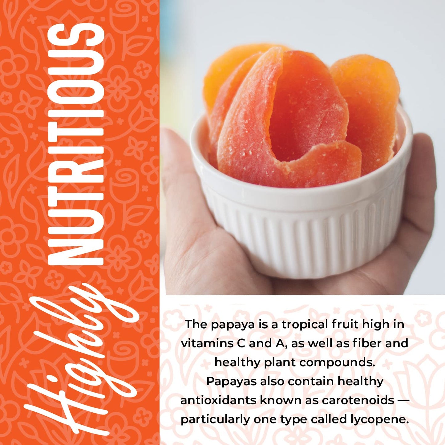 Dried Papaya Chunks, 1 Pound. Dried Papaya Fresh, Paw Paw Tree Diced Papaya Fruit, Lightly Sweetened. All Natural, Non-Gmo, 16 Ounces.