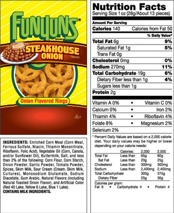 Funyuns Steak House Onion Flavored Rings, 6 Ounce