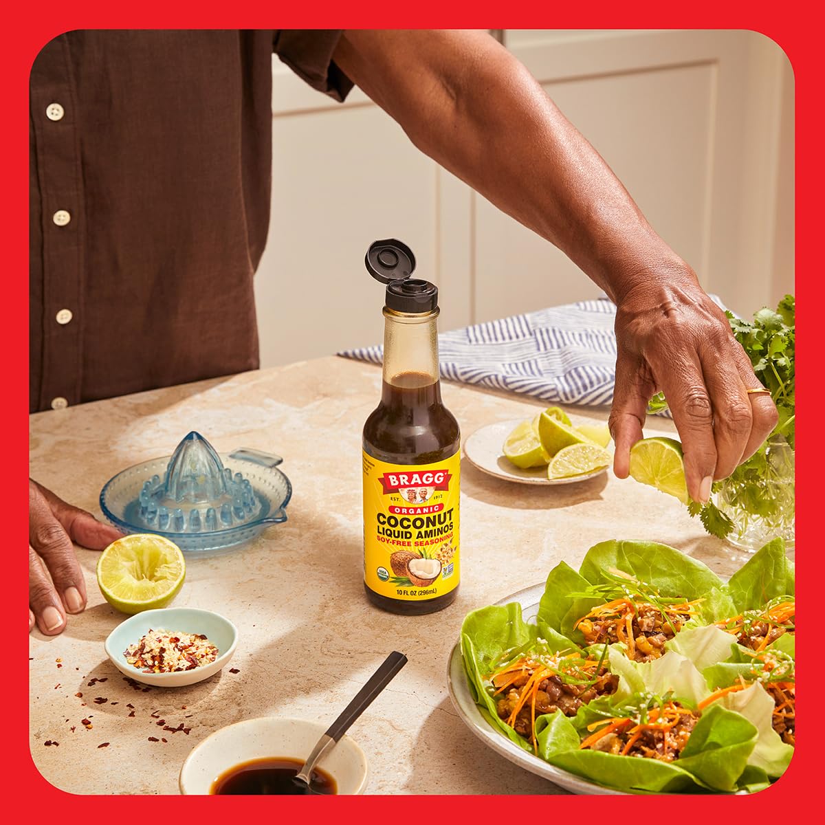 Bragg Organic Coconut Aminos, Soy-Free Seasoning - Vegan, Gluten Free, No Gmos, Kosher Certified (10 Ounce)