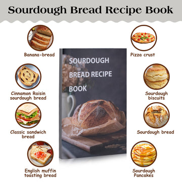 Sourdough Starter Kit,34oz Sourdough Starter Jar Glass with Sourdough Recipes Cookbook.Sourdough Bread Baking Supplies with Ther