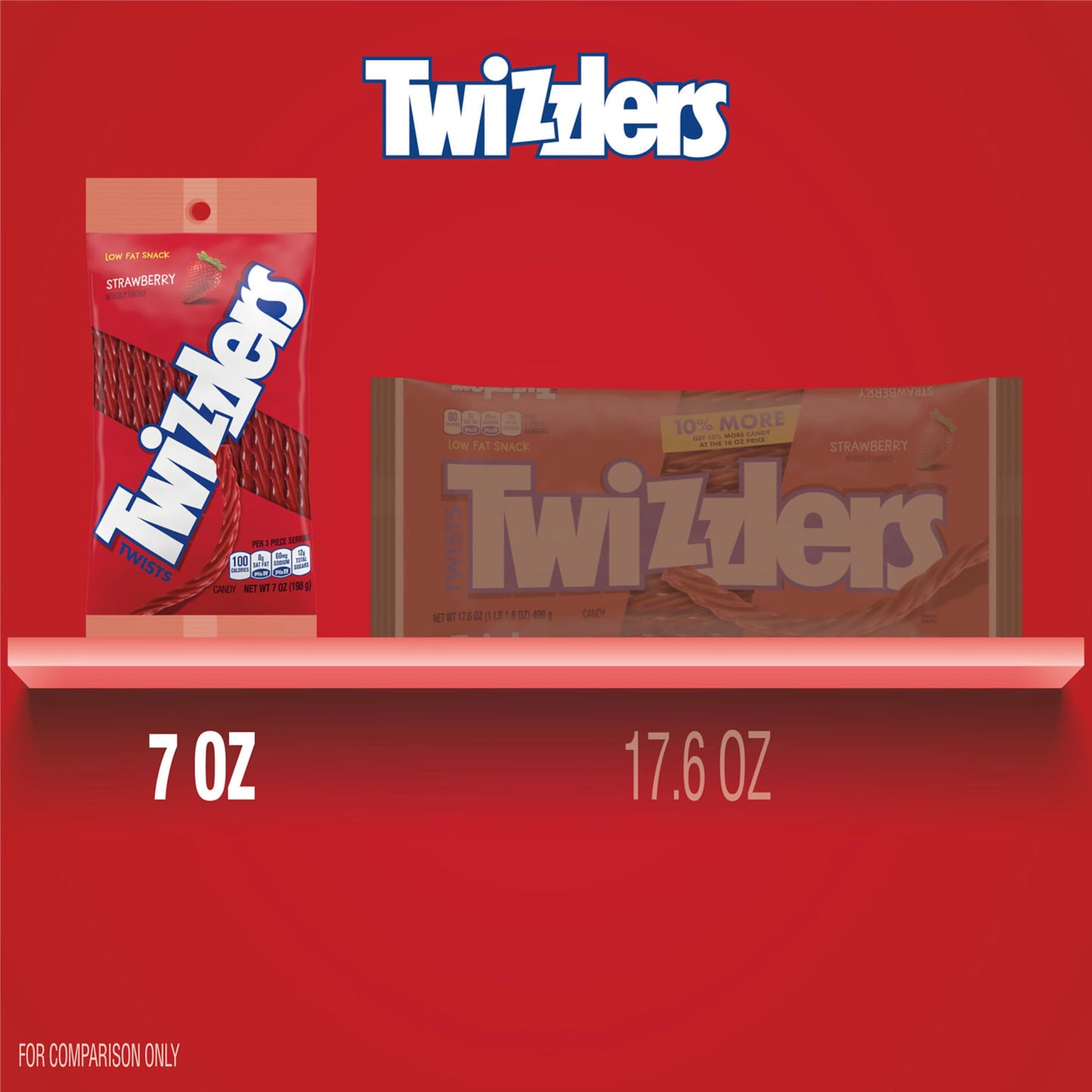TWIZZLERS Twists Strawberry Flavored Licorice Style, Chewy Candy Bag, 7 oz