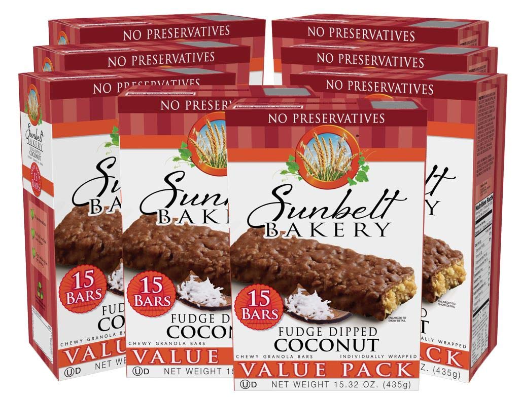 Sunbelt Bakery Fudge Dipped Coconut Chewy Granola Bars, 120-1.0 Oz Bars (8 Boxes)