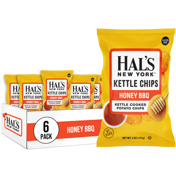 Hals New York Kettle Cooked Potato Chips, Gluten Free, 2oz (Honey BBQ, Pack of 6)