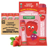 Sweet Nothings, Strawberry, USDA Organic Kids' Squeezable Super Fruit Smoothie Freezie Popsicle Pops, Value Pack of 24 - Dye-Fre