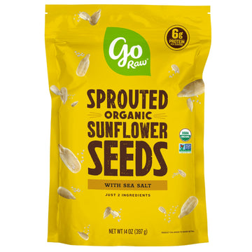 go Raw with Sea Salt Sprouted Organic Bag Keto Vegan Gluten Free Snacks Superfood, Sunflower Seeds, 14 Oz