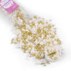 White Deluxe Gold Sprinkles For Cake Decorating 4.23Ounce - Sugar Mix Contains Star & Pearl Sprinkles For Cupcake Toppers, Ice C
