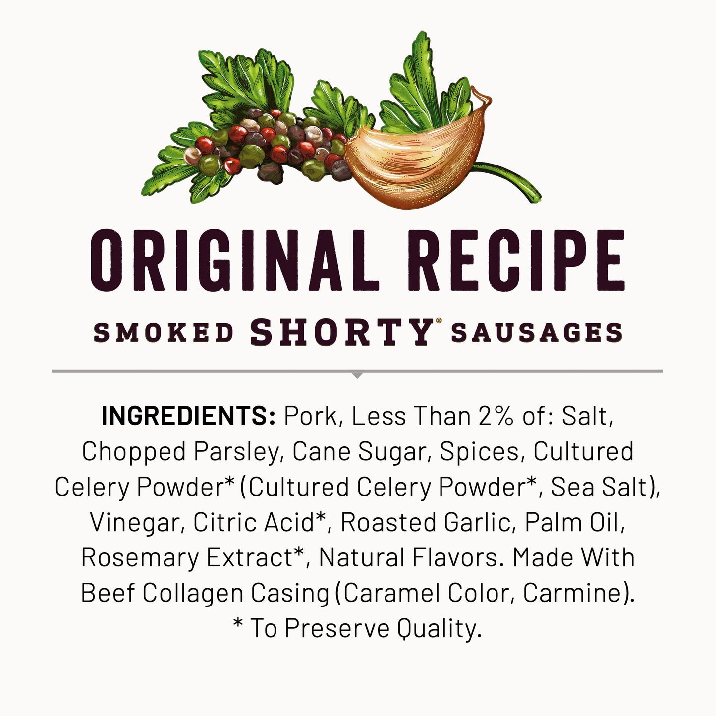 Dukes Pork Original Smoked Shorty Sausages 7g Protein Per Serving Great for Charcuterie Boards 7.5 oz.