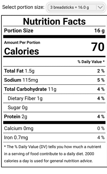 Baked In Brooklyn Sticks 0G Trans Fat No Cholesterol No Nonsense Certified Kosher - Sesame 6 Oz 12 Pack