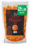 Jiva Organics Organic Masoor Dal 2 Pound Bag (Split Red Lentils) - Non-Gmo, Pure & Natural