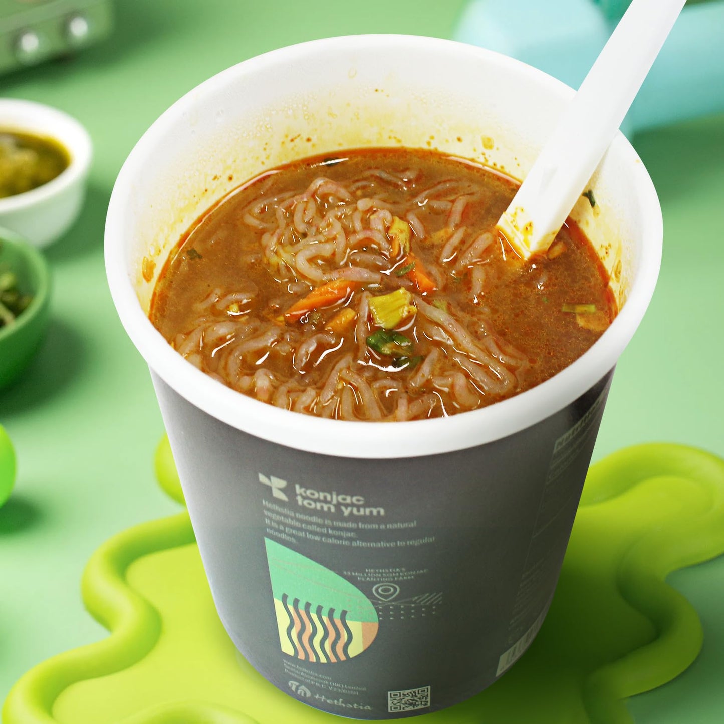 Hethstia Shirataki Noodle Tom Yum Soup Cups, Low Carb, Keto-Friendly, 5.37 oz, Pack of 6