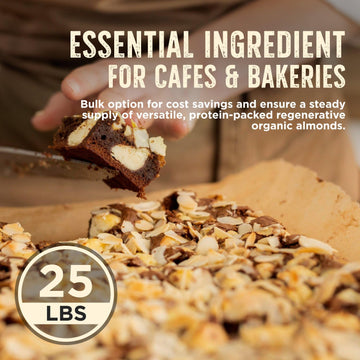 Burroughs Family Farms Organic Raw Almonds 25 lb - Regenerative, Gluten-Free, Non-GMO, Vegan, Keto-Friendly, High Antioxidants