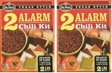 Wick Fowler s 2-Alarm Chili Kit, Texas Style Chili Seasoning Mix with Individual Packs of Spices, 3.3oz Box (Pack of 2)