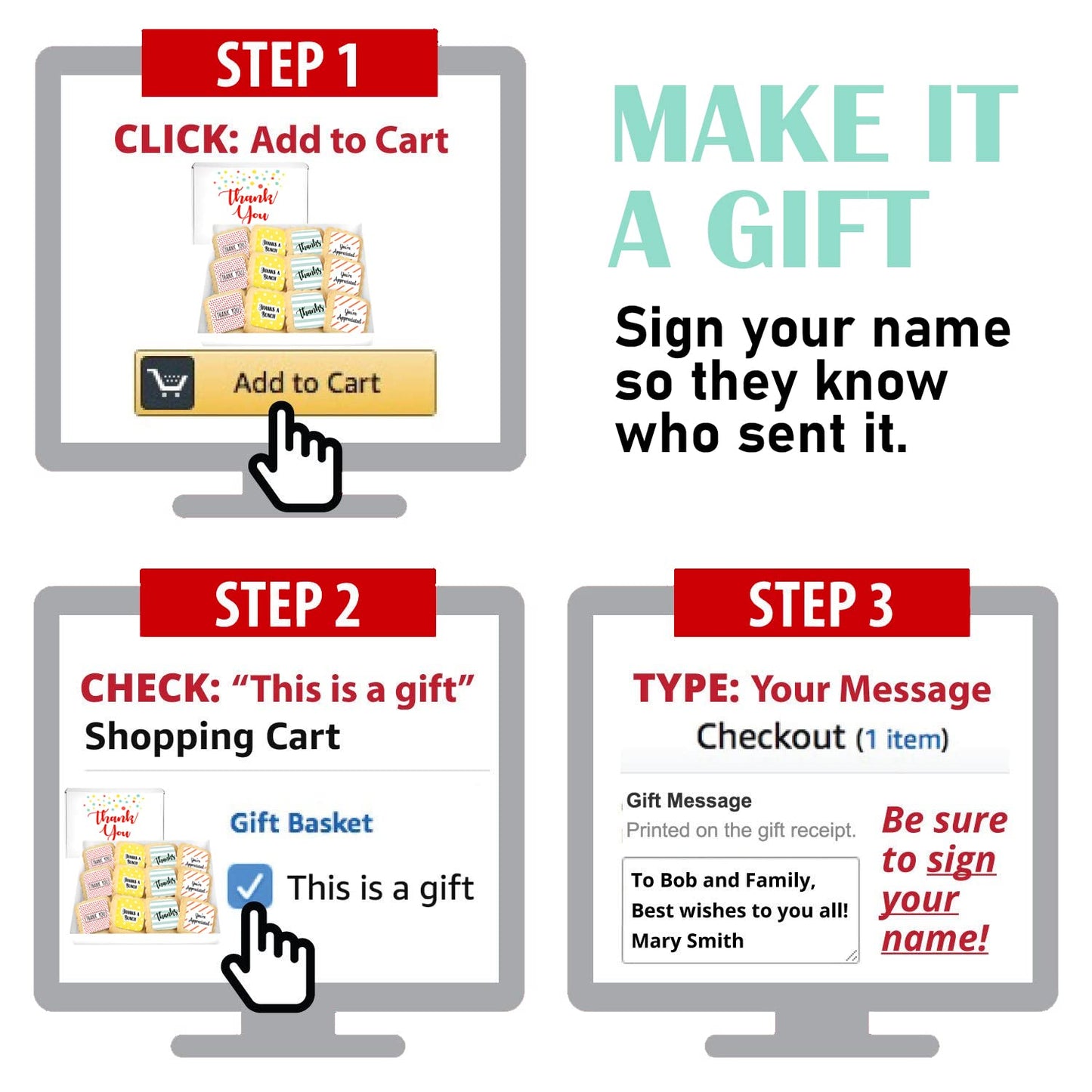 Thank You Gift Basket Decorated Cookies for Men Women Nurses Employees Co workers Teacher | Individually Wrapped | 12 Pack | App