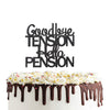 Goodbye Tension Hello Pension Cake Topper,Double Sided Black Glitter Happy Retirement Party Decorations Leaving Party Sign