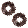 WBHome Artificial Cimicifuga Plant Leaf Wreath 24inch - 2 Pack