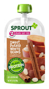 Sprout Organic Baby Food, Stage 2 Pouches, Sweet Potato & White Bean Plant Powered Protein, 3.5 Oz Purees (Pack Of 12)
