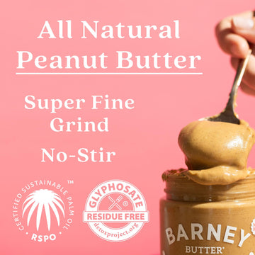Barney Butter Peanut Butter, Smooth, 16 Ounce Jar, Natural, No Stir, Non-Gmo, Gluten Free, Keto, Vegan