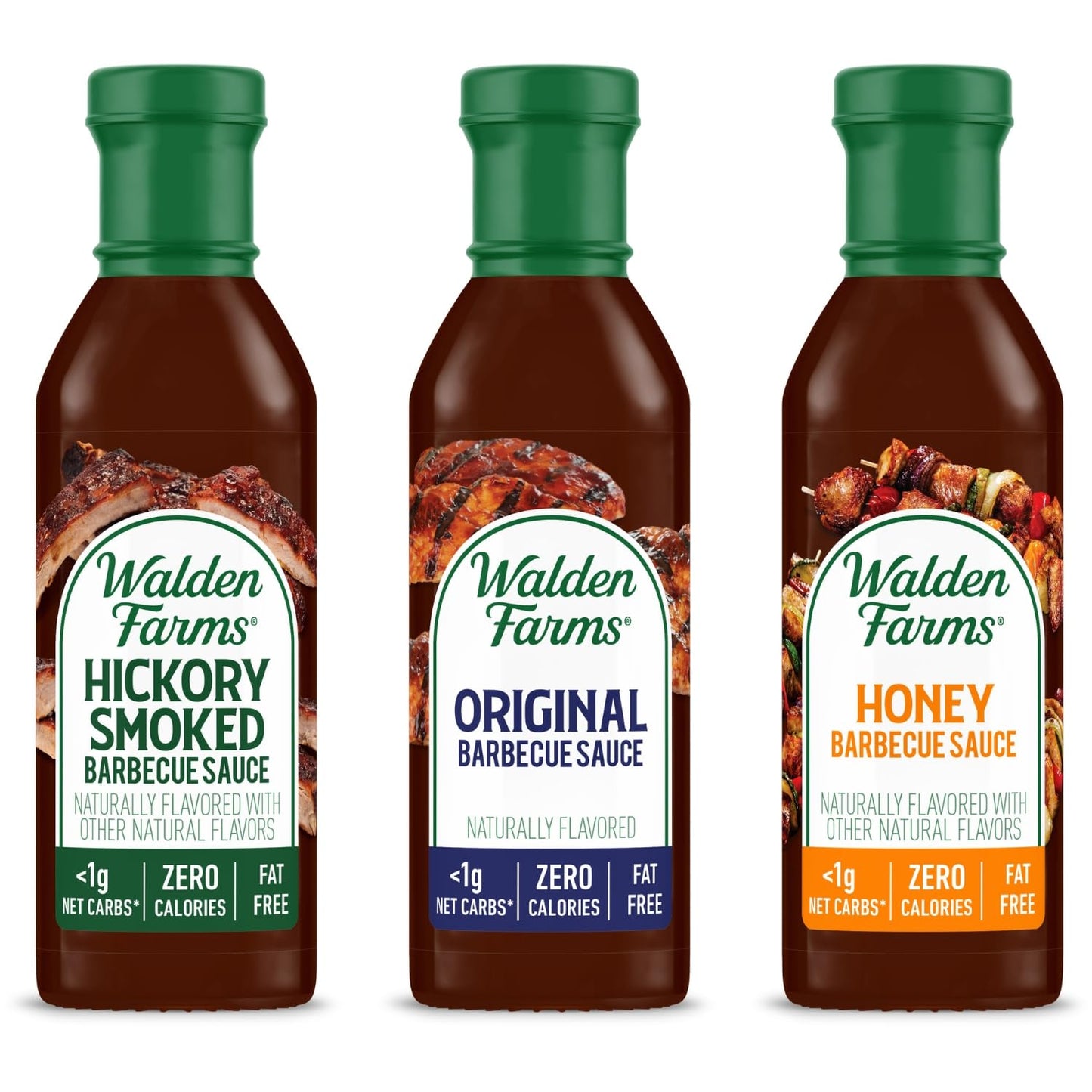 Walden Farms Barbecue Sauce Variety Pack - Zero Calorie, Sugar Free, Keto - 3 Bottles, 12 Fl Oz Each