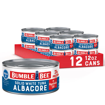 Bumble Bee Solid White Albacore Tuna In Oil, 12 Oz Can (Pack Of 12) - Wild Caught Tuna - 21G Protein Per Serving, High In Omega-3S - Non-Gmo Project Verified, Gluten Free, Kosher