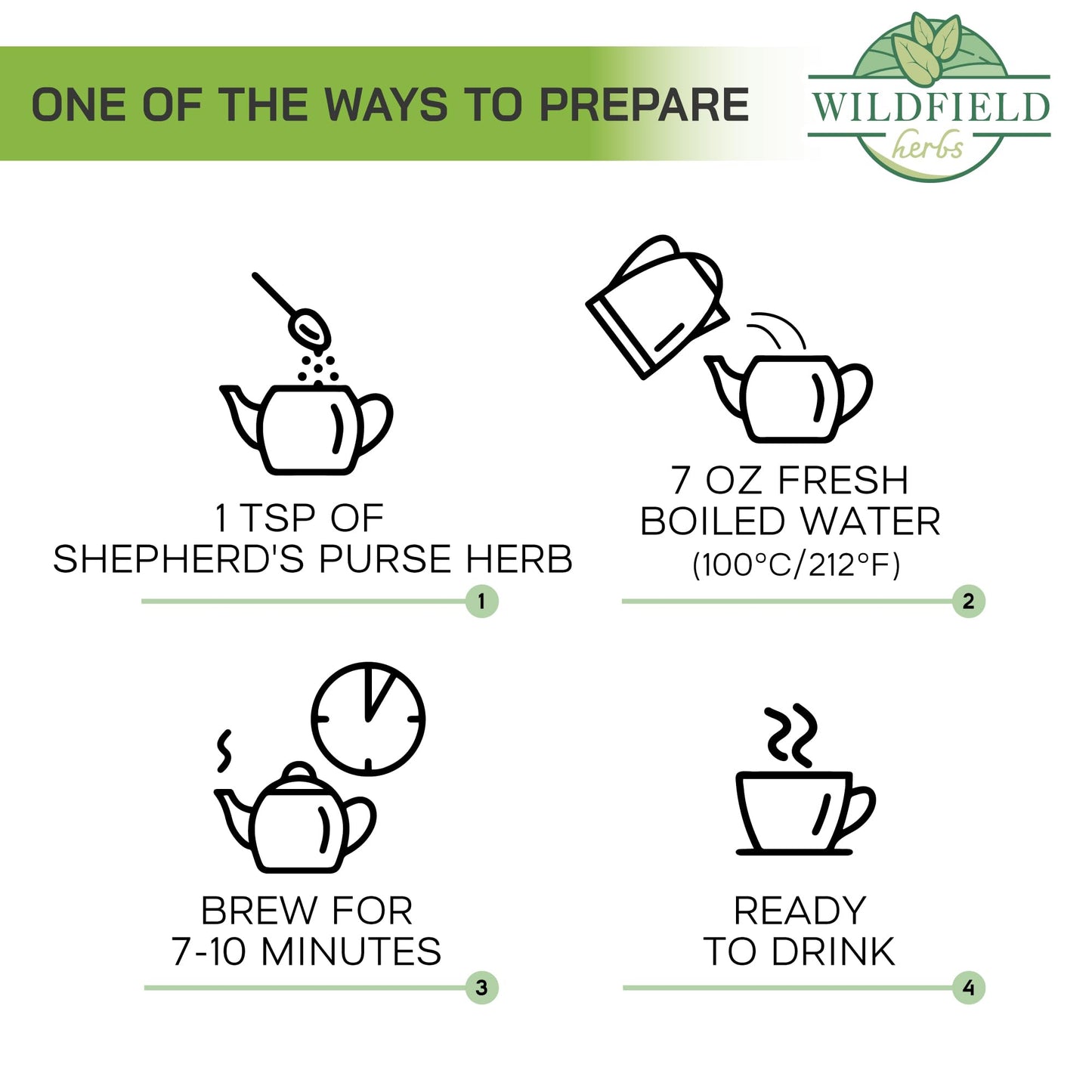 WILDFIELD HERBS Shepherds Purse Herb Bulk Herbal Tea - 1.8 oz (50g)