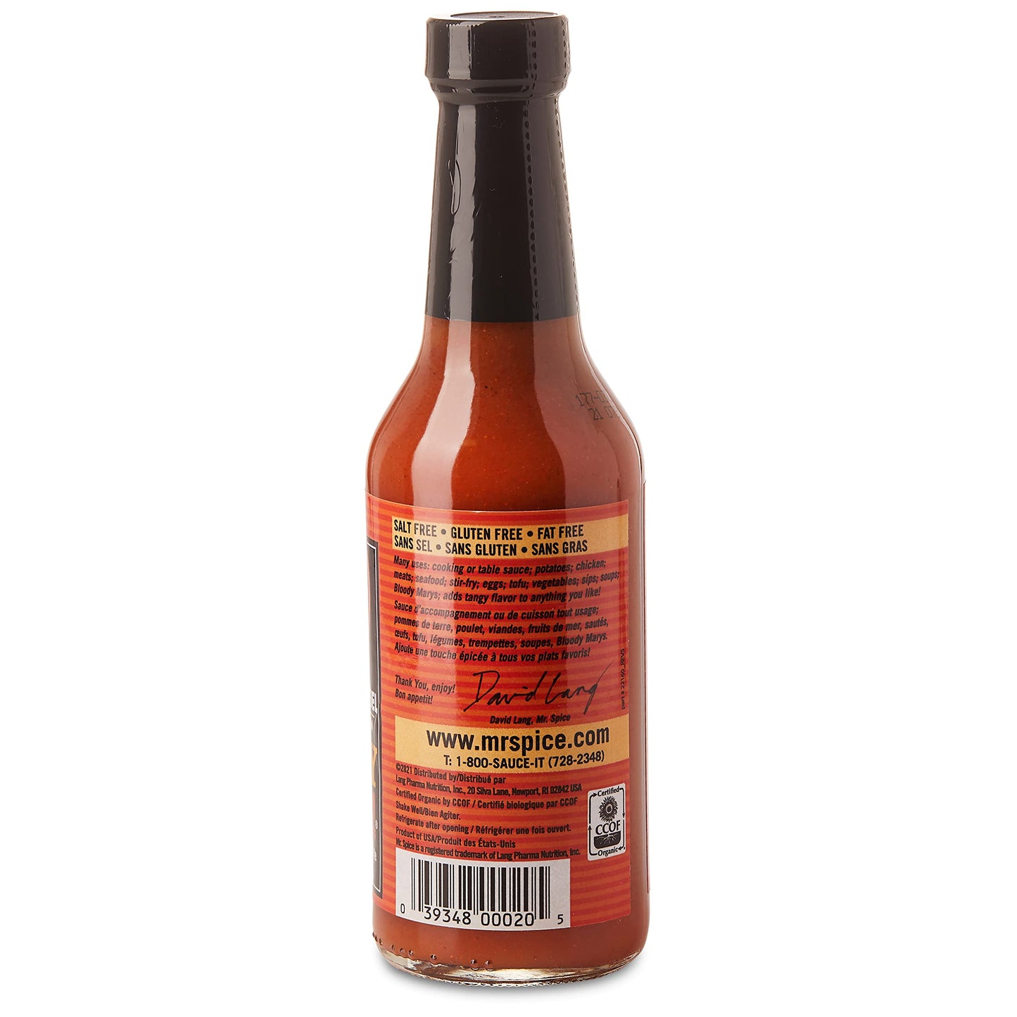 Mr. Spice Organic - Salt Free Sauce (Tangy Bang, Single)