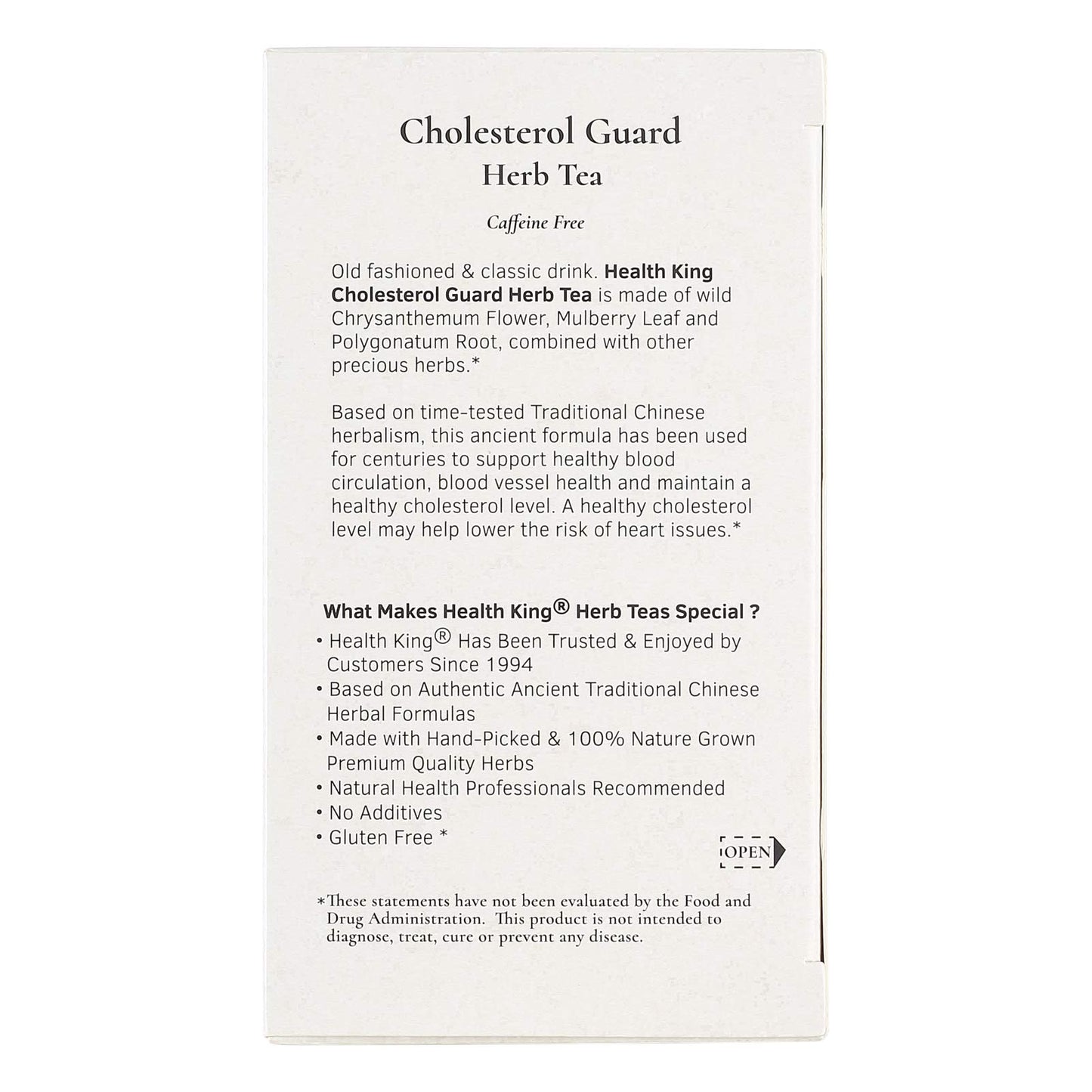 Health King Cholesterol Guard Herb Tea - 20 Tea Bags