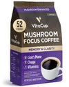 Vitacup Focus Mushroom Coffee Grounds, With Lions Mane, Chaga, B Vitamins, D3, Boost Focus, Immunity, Memory & Clarity, Medium D