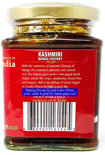 Rani Kashmiri Mango Chutney (Indian Preserve) 10.5Oz (300G) Glass Jar, Ready To Eat, Vegan ~ Gluten Free, All Natural, Non-Gmo