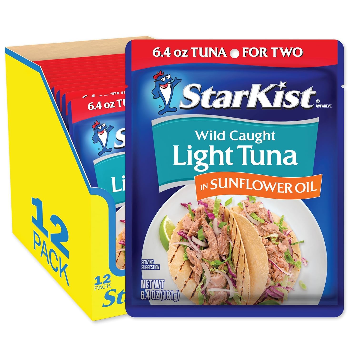 StarKist Chunk Light Tuna in Sunflower Oil, 6.4 Oz, Pack of 12