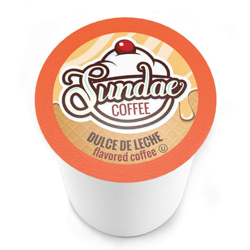 Sundae Ice Cream Flavored Coffee Pods, Compatible With 2.0 Keurig K-Cup Brewer, (Dulce De Leche) 48 Count