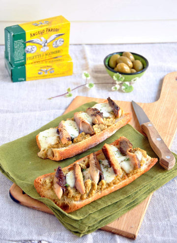 Angelo Parodi Mackerel Fillets in Pure Olive Oil, 10 Pack, Wild Caught, 4.4 oz Can (125 Gram), Gourmet All Natural