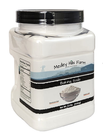Medley Hills Farm Baking Soda - Gluten-Free All-Purpose, 2.5 lbs in Reusable Container - Ideal for Cooking, Baking & Cleaning
