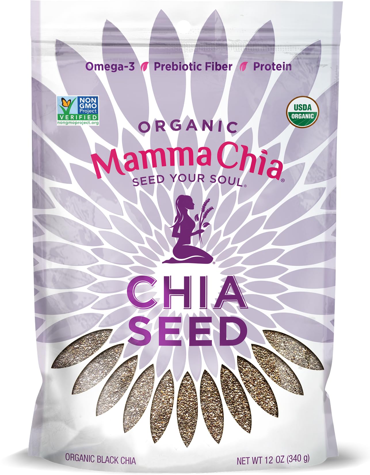 Mamma Chia Organic Chia Seeds, Black, 12 Ounce (Pack Of 1)