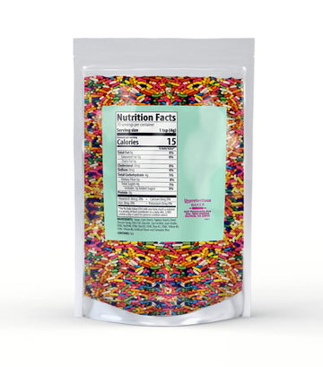 Unpretentious Unicorn Rainbow Sprinkles, 1.5 Lbs., Rainbow Jimmies, Gluten-Free, Clear Resealable Bag