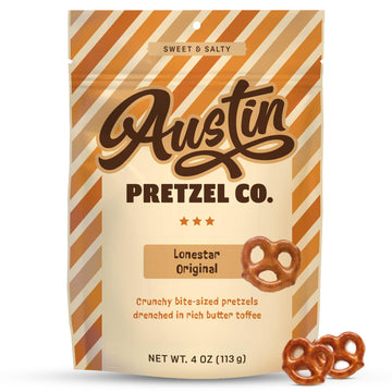 Lonestar Original Pretzels - 4 Oz Gourmet Bite-Sized Snacks Coated in Rich Butter Toffee - Perfect for Sharing or Indulging Aust