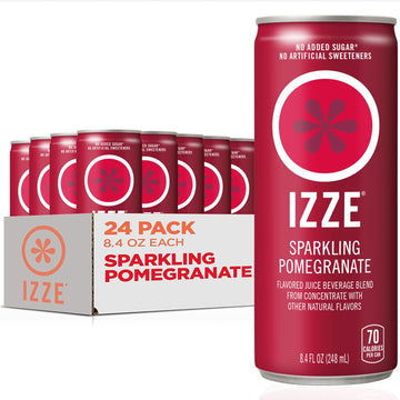 Izze Sparkling Juice, Pomegranate, 8.4 Fl Oz (Pack of 24)