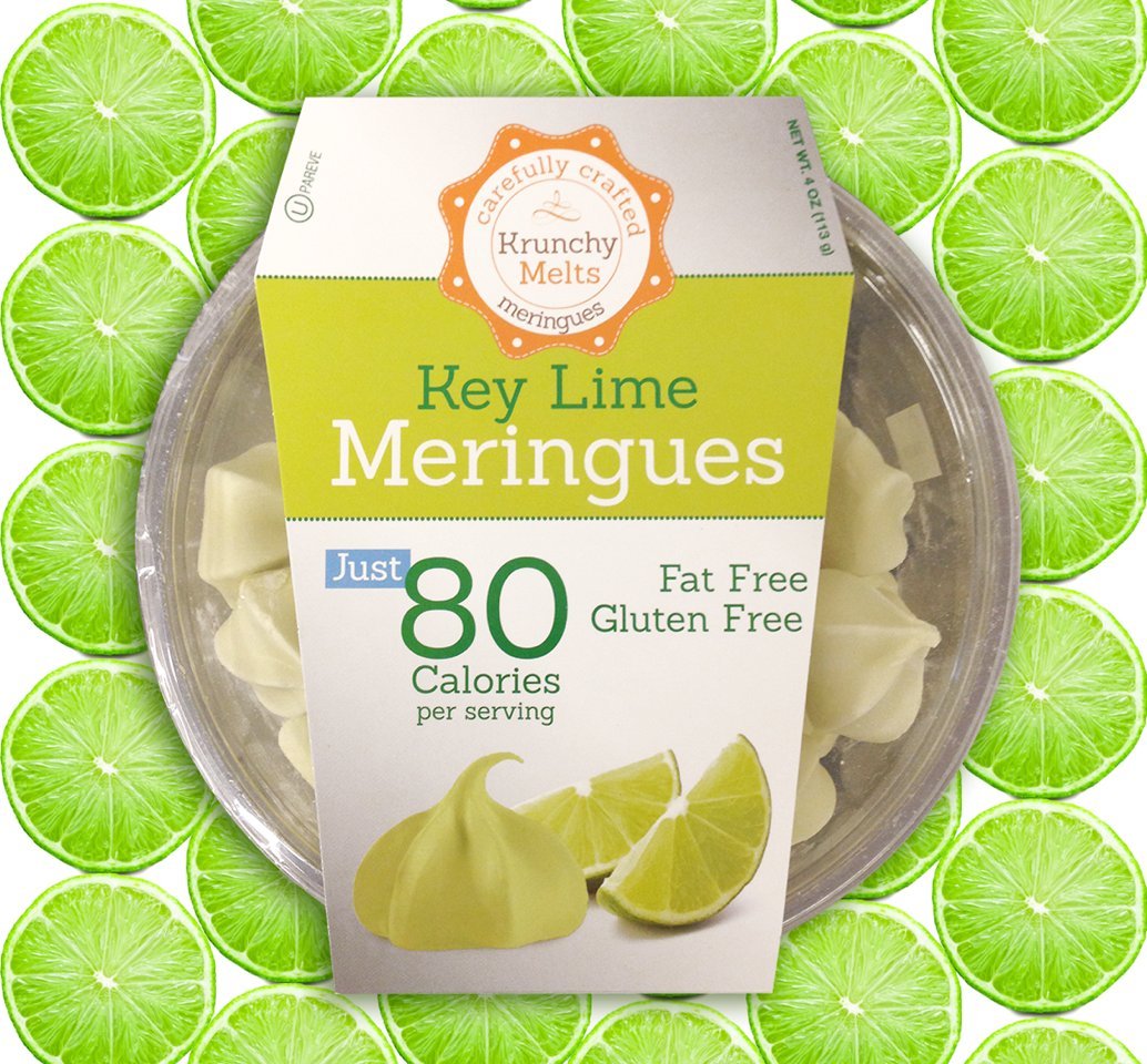 Original Meringue Cookies (Key Lime) • 80 Calories Per Serving, Gluten Free, Fat Free, Nut Free, Low Calorie Snack, Kosher, Parve • By Krunchy Melts