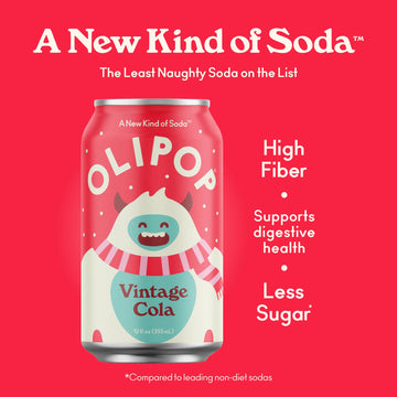 Olipop Prebiotic Soda Pop, Vintage Cola, A New Kind Of Soda Packed With Prebiotics, Fiber, And Botanicals, Gluten Free, Vegan, G