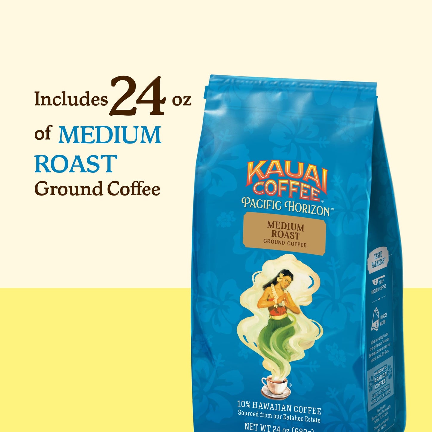 KAUAI COFFEE Medium Roast Gourmet Arabica Coffee, 24 Ounce, Koloa Estate, Bold Rich Blend