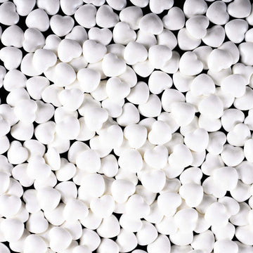 Kasvan White Heart Shapes Sprinkles - Edible Candy Pearls 130G/4.58 Oz, Mix Size, Baking Cake Decorations, Ice Cream Toppings An