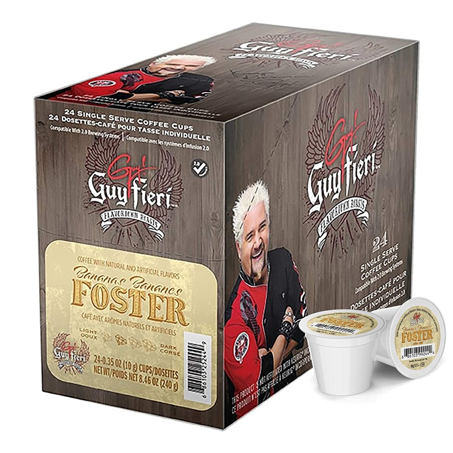 Guy Fieri Flavortown Coffee Pods, Bananas Foster Flavored Coffee, Medium Roast Coffee For Keurig K Cups Machines, Single Serve C