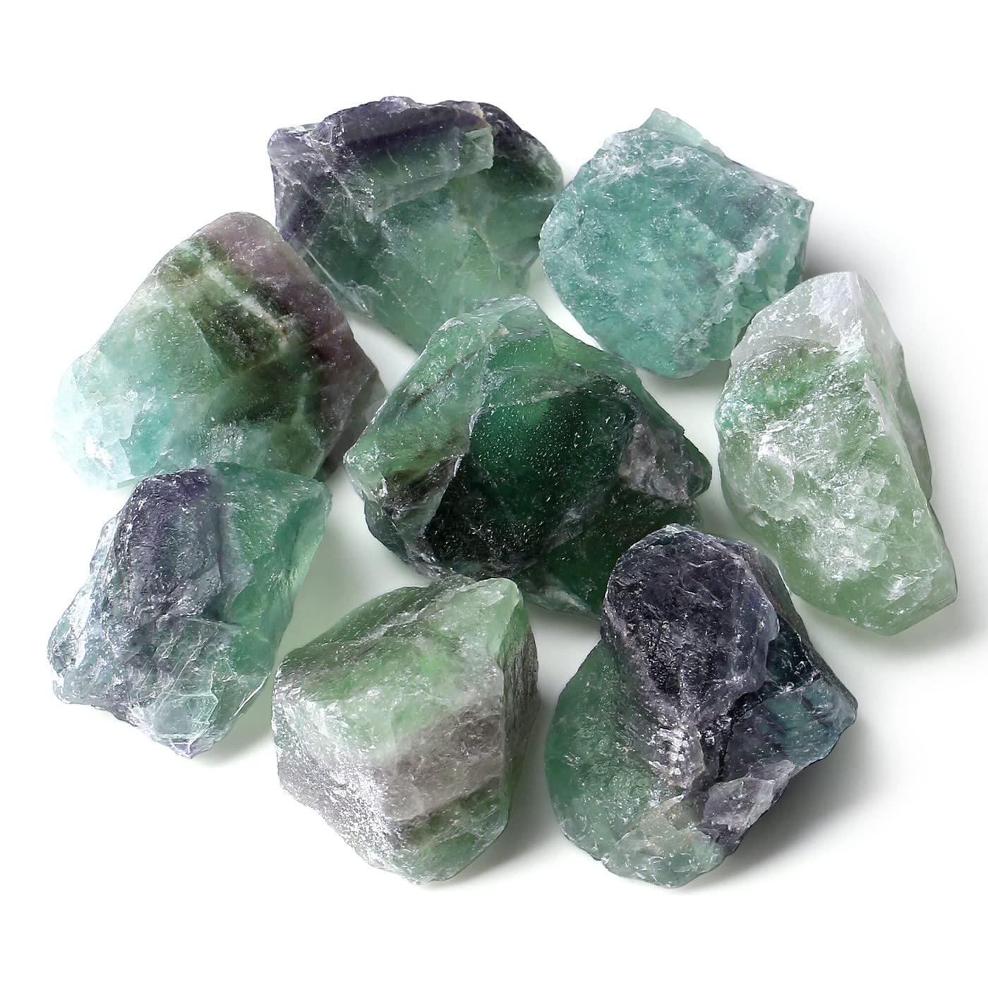 Zhiyuxi 2'' Fluorite Crystal Raw Crystals Bulk Crystals And Stones Large Raw Gemstones Rocks And Crystals Big Huge Rocks For Tum