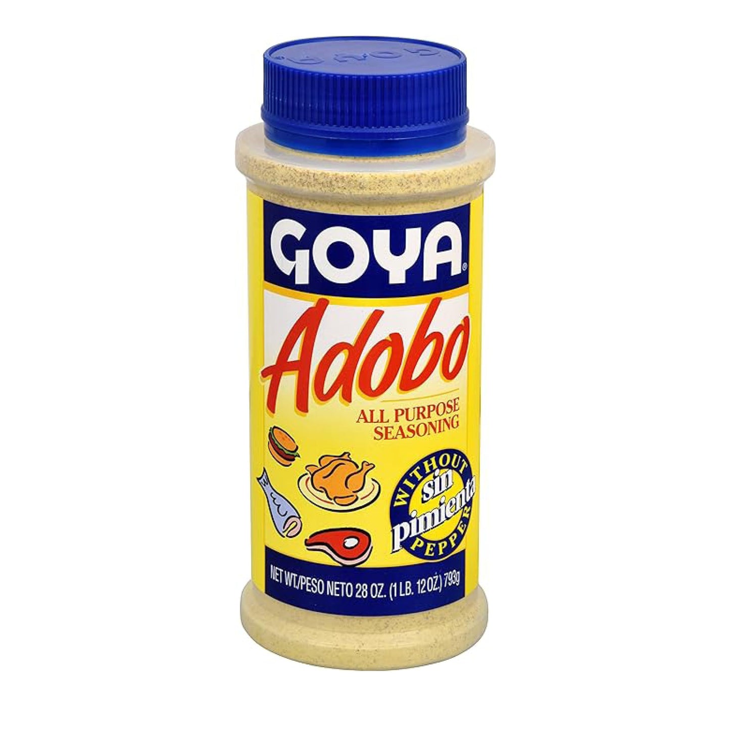 Adobo All Purpose Seasoning without Pepper by Goya, Poultry, Seafood, Meat, and Vegetable Seasoning, Fat Free and Calorie Free L