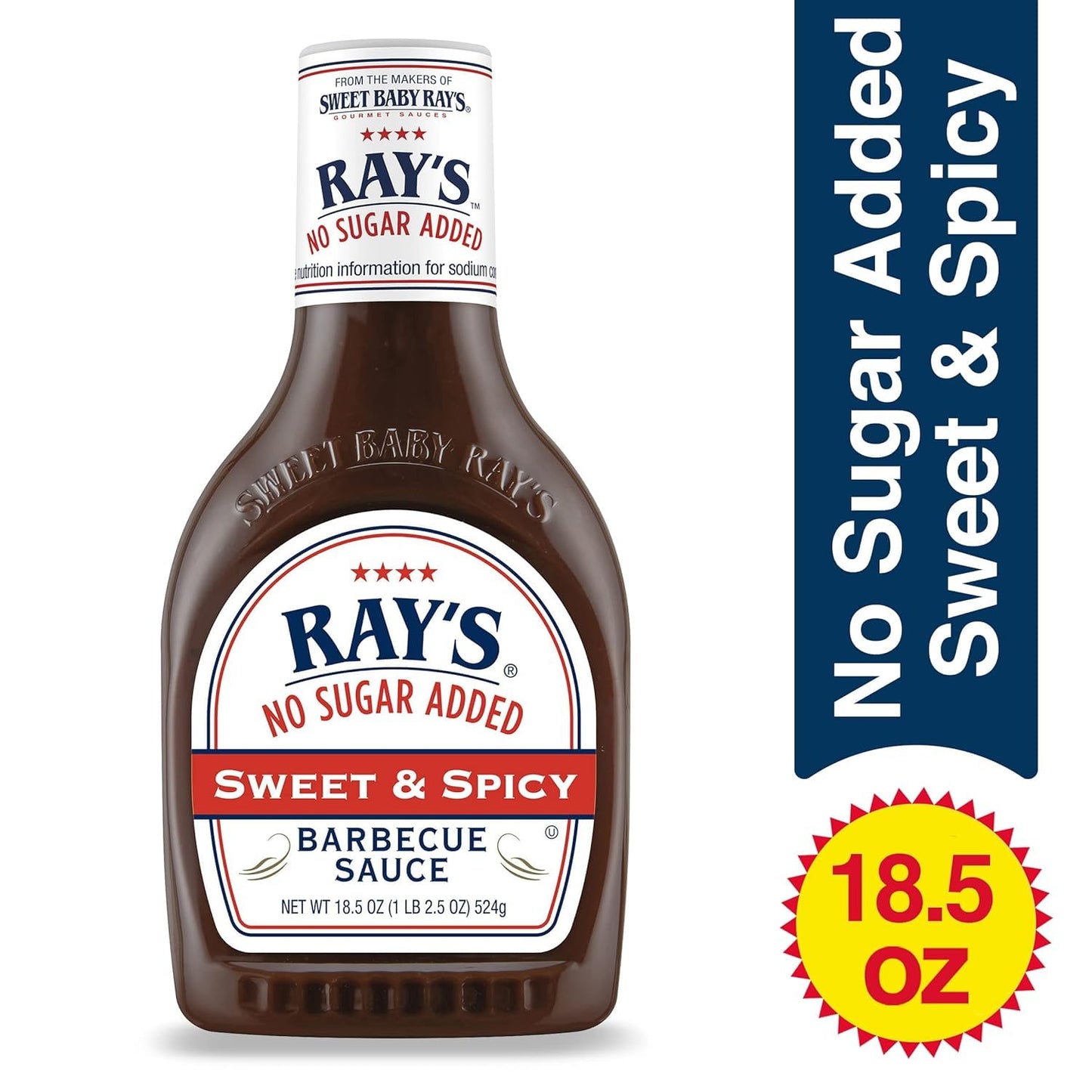 Sweet Baby Ray'S No Sugar Added, Sweet & Spicy, 18.5 Fl Oz (Pack Of 1)