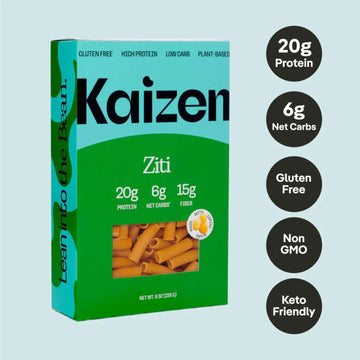 Kaizen Low Carb Keto Pasta Ziti - High Protein (20G), Gluten-Free, Keto-Friendly (6G Net), Plant-Based Lupini Noodles Made W/Hig