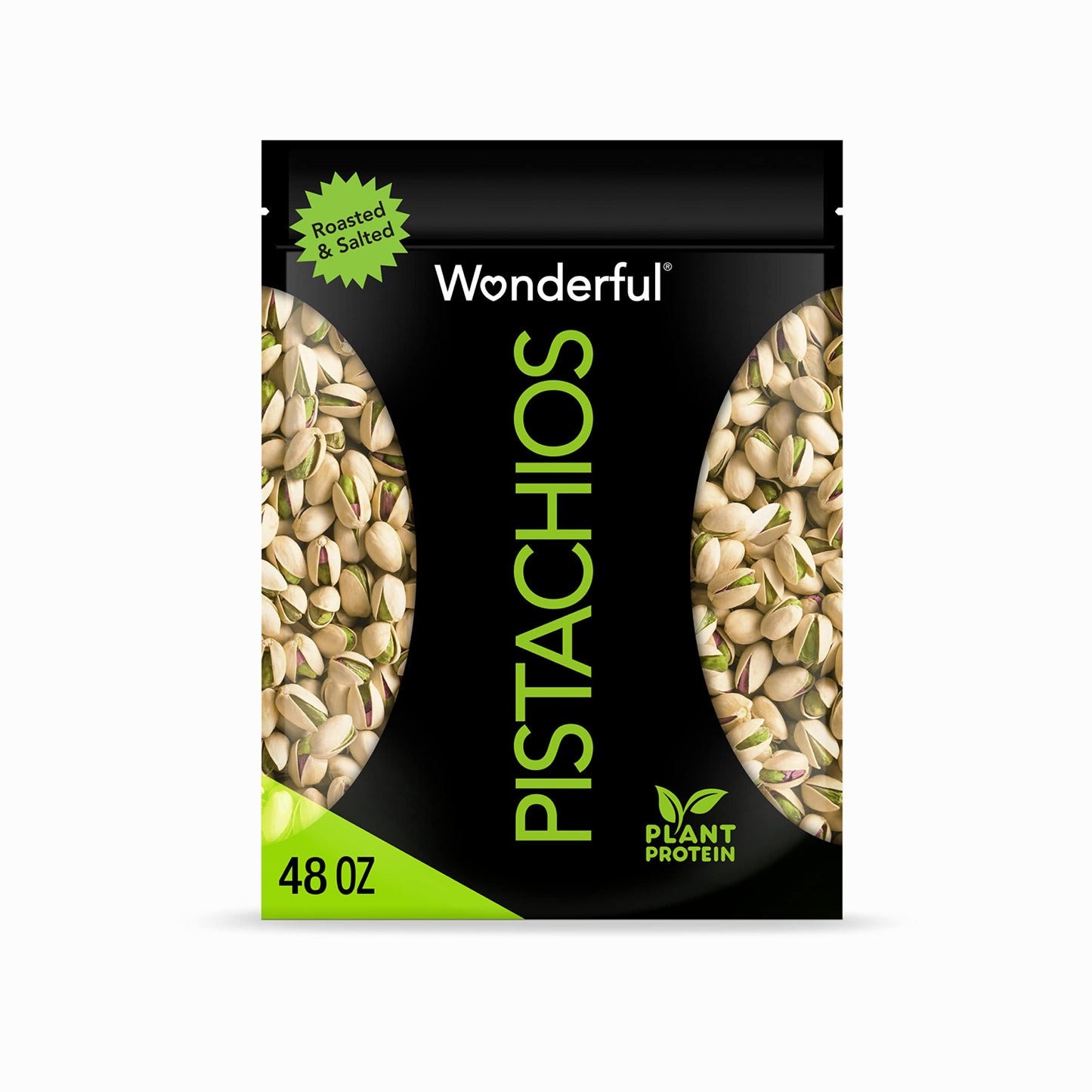 Wonderful Pistachios In Shell, Roasted & Salted Nuts, 48 Ounce Resealable Bag, Protein Snacks, Bulk Snacks, Healthy Snacks For A