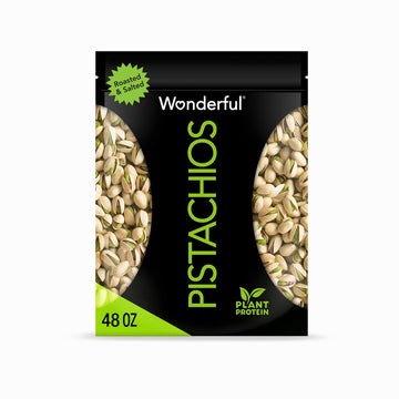 Wonderful Pistachios In Shell, Roasted & Salted Nuts, 48 Ounce Resealable Bag, Protein Snacks, Bulk Snacks, Healthy Snacks For A