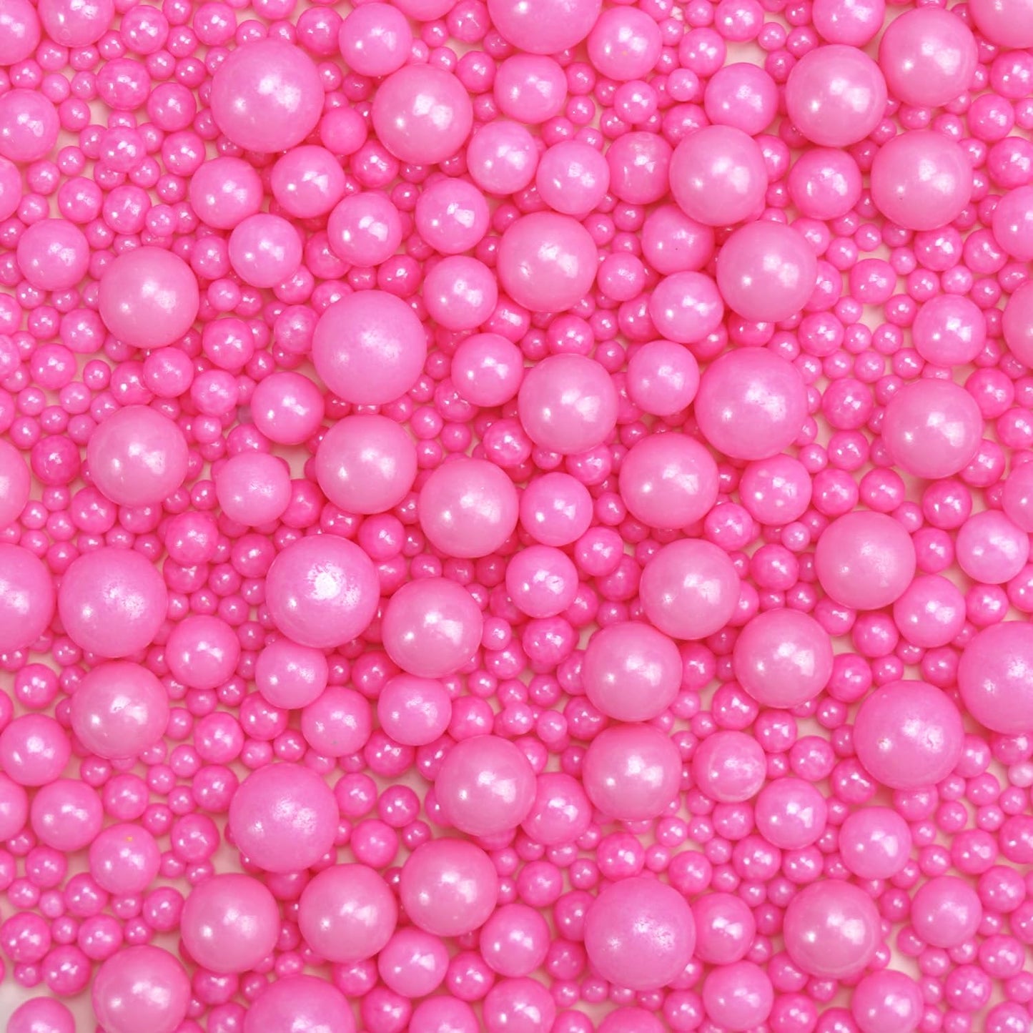Dazzjoy Edible Hot Pink Pearl Sprinkles, Edible Sugar Candy, 130G/4.58Oz, Pink Ball Pearls For Cake Decorating, Cupcake Toppers